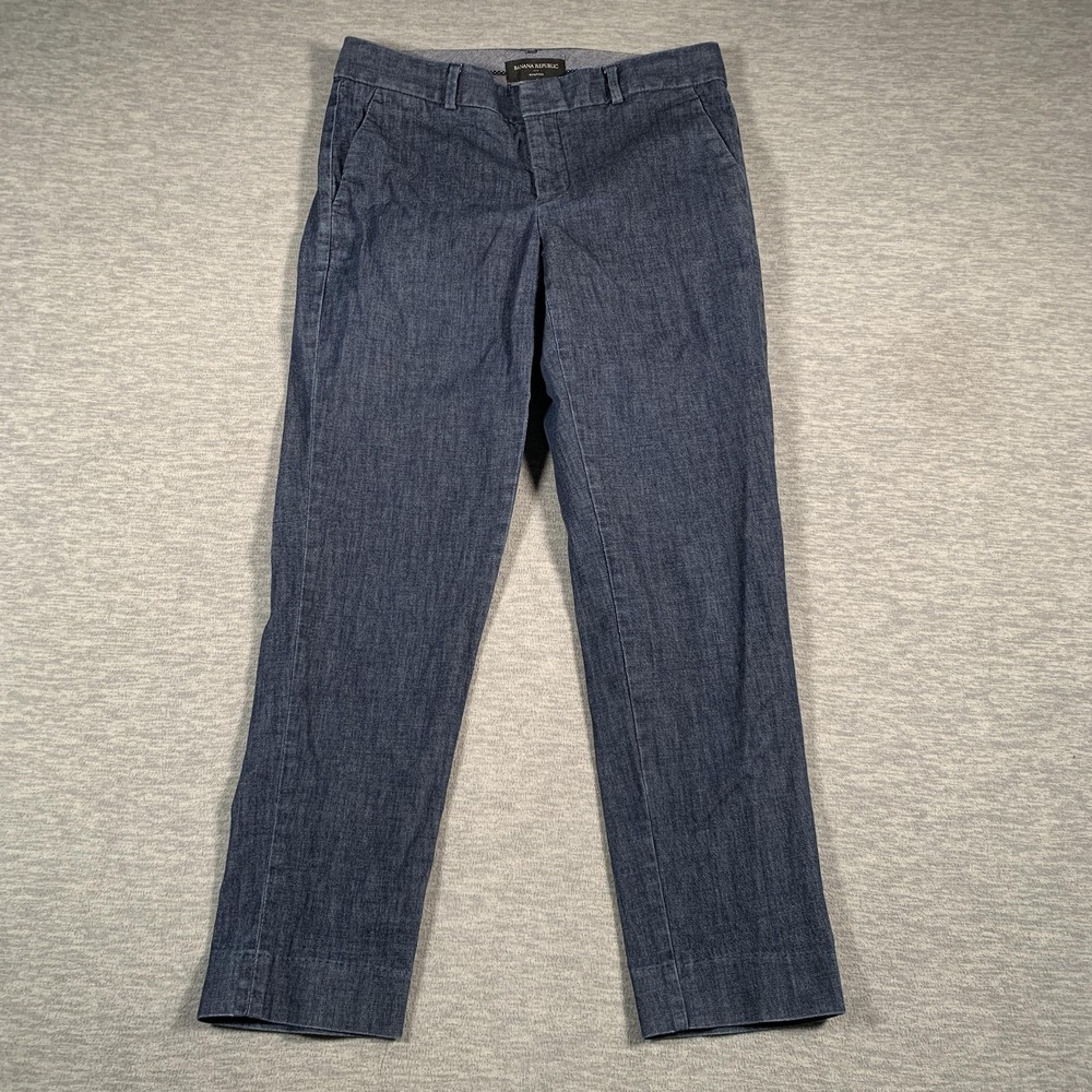Banana Republic Pants Womens 0 Blue Hampton Stretch Chino Trousers Casual‎ Work